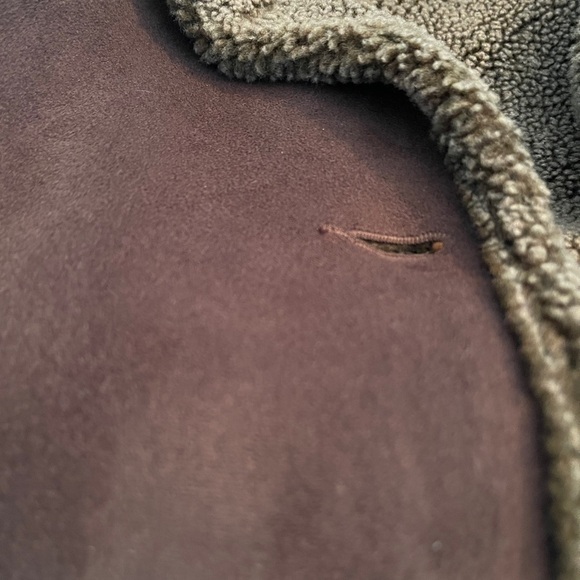 L.L. Bean Faux Suede Sherpa Jacket XL • Brown Cozy Cabin-Core Winter Coat - Picture 4 of 10